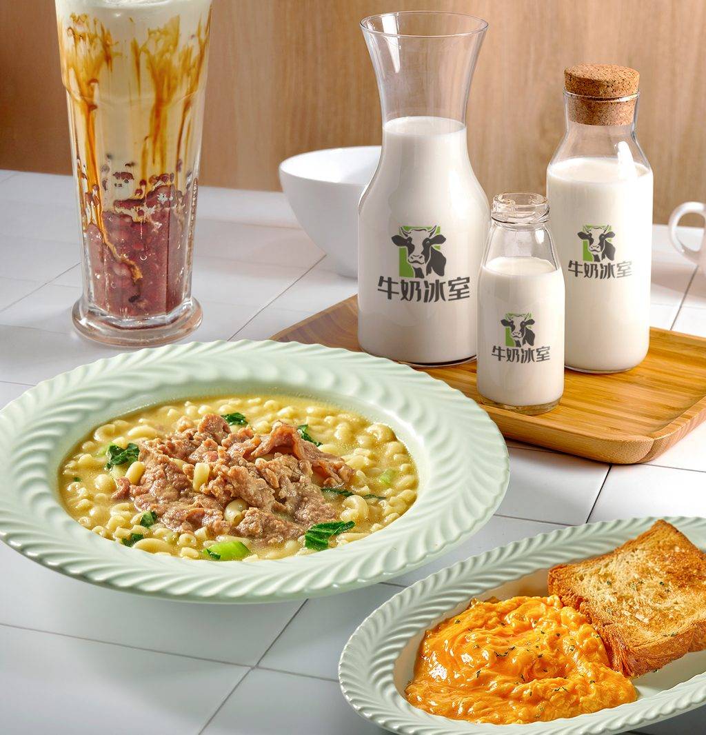 牛奶冰室 生滾牛肉牛乳湯通粉(圖片來源:Milk Cafe)