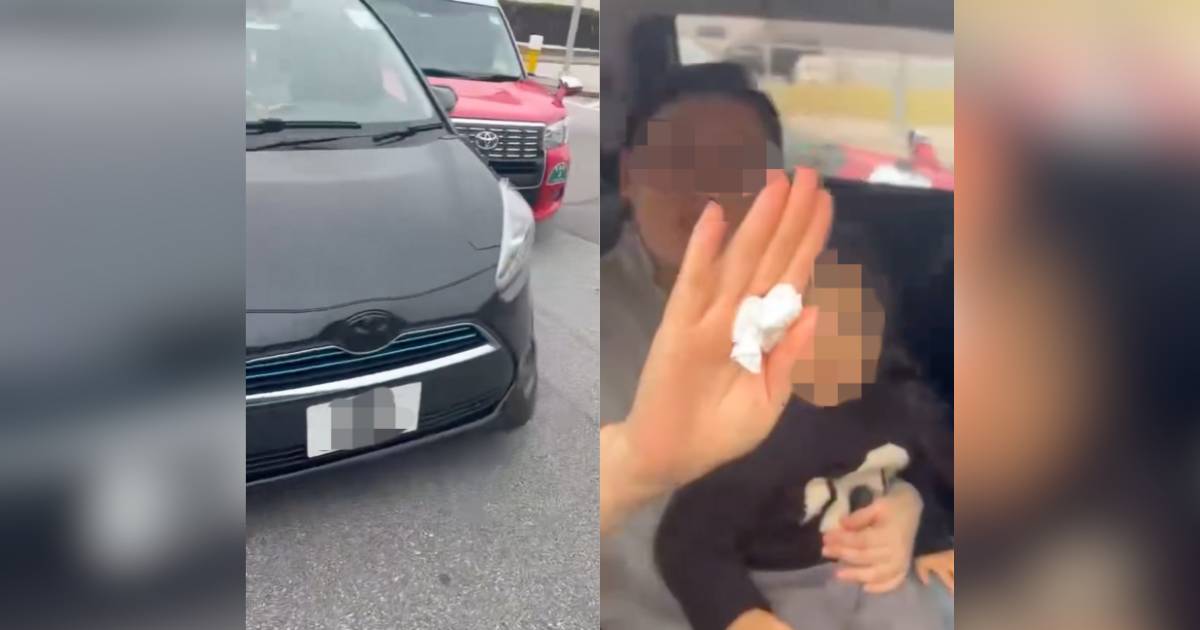 有片｜的士司機疑因1事閘車 兼騷擾網約車乘客 嚇驚女遊客：我有小孩在！