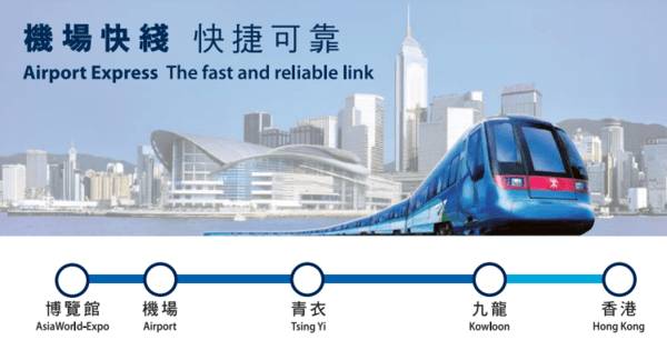 香港機場快線怎麼搭 (圖片來源:MTR)