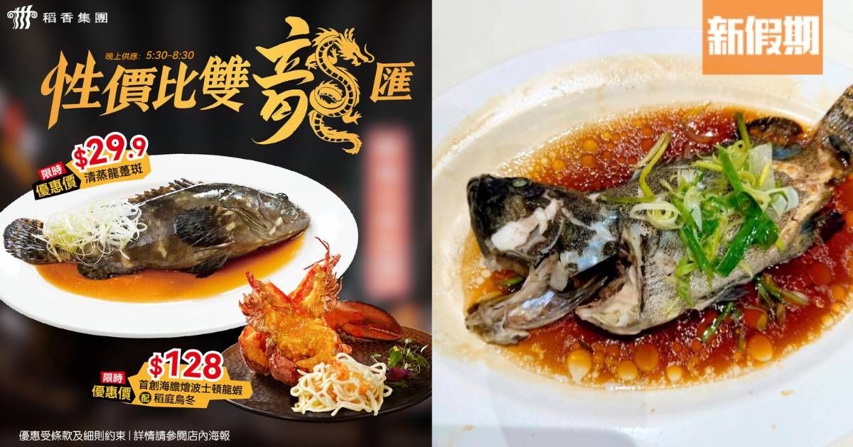 連鎖酒樓稻香推$29.9原條龍躉斑！一 人一條任叫 全線分店供應