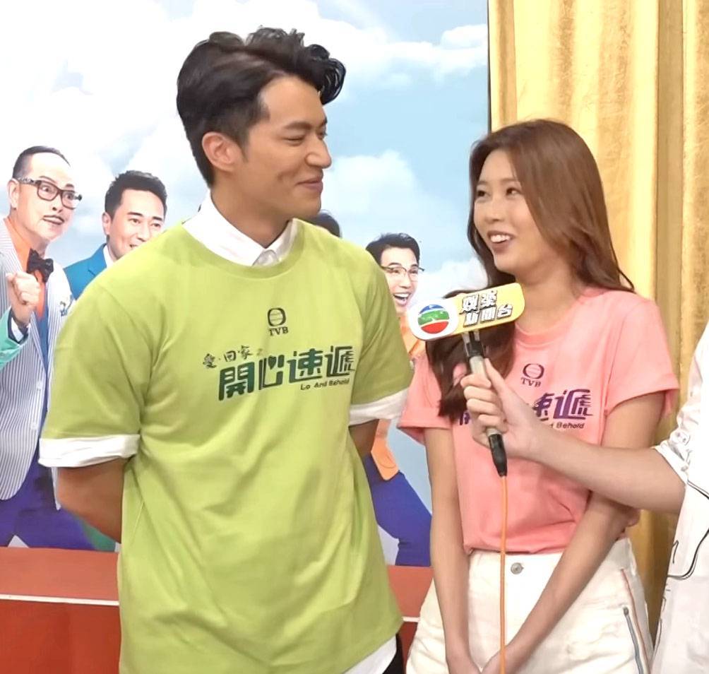 女神配對計劃 當日傳出緋聞後,許家傑和李芷晴接受傳媒訪問,雙雙都否認戀情(圖片來源:TVB)