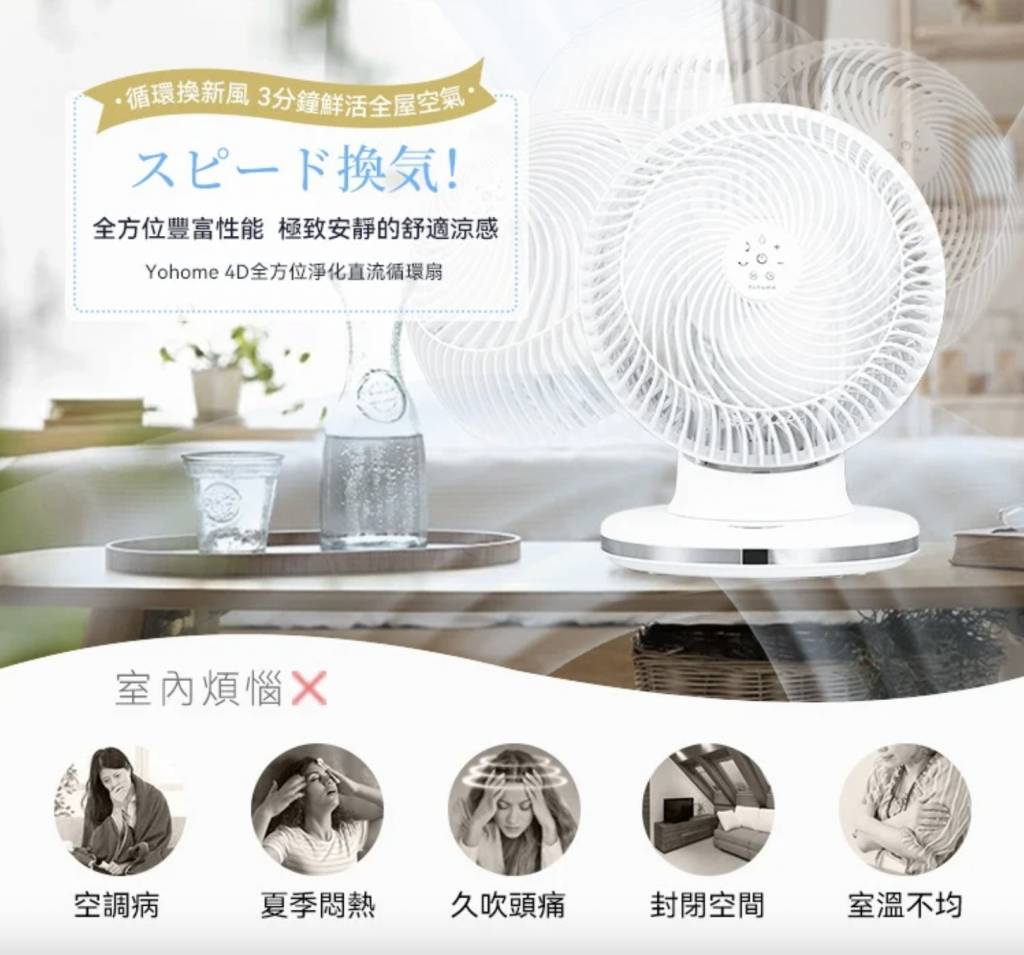 2025日本品牌10大風扇推介 (圖片來源:YOHO友和官方網站)