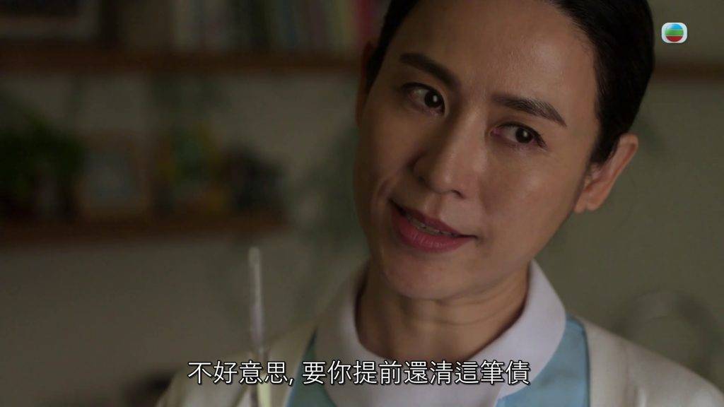 執法者們 宣萱 劇中最經典的一幕是宣萱說出「如果你坐監,即係唔使死,我唔會咁益你。唔好意思,要你提前找埋條尾數。」(圖片來源:TVB)