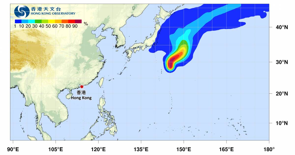 颱風木恩最新消息｜天文台颱風路徑預測！掛3號風球機率有幾大？