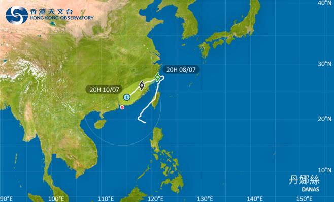 颱風丹娜絲最新消息｜天文台颱風路徑預測！掛3號風球機率有幾大？