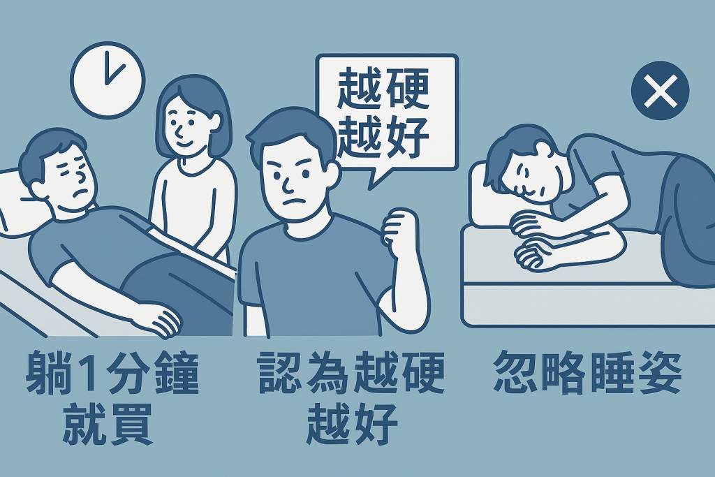 床褥軟硬 示意圖:常見床褥選購迷思與錯誤觀念。(圖片來源:新傳媒資料庫)