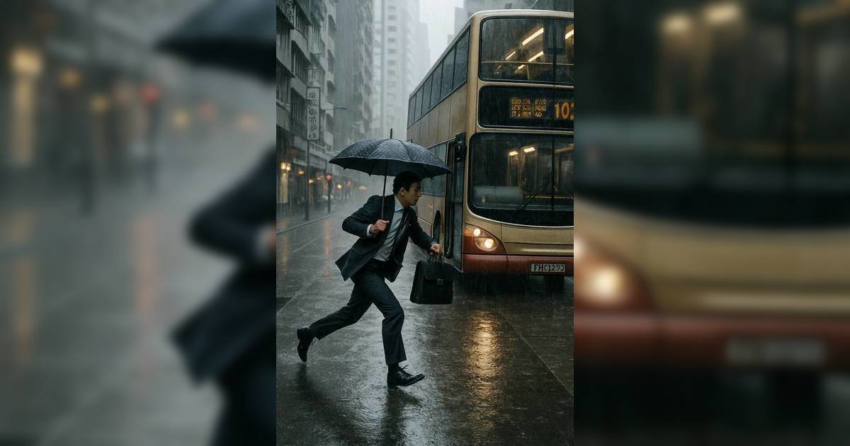 黑雨返工｜打工仔上車撞正掛黑雨 巴士司機1暖心舉動獲表揚：佢要升職加薪