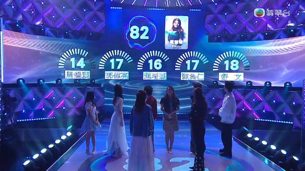周智敏 emily Emily周智敏與胡鴻鈞合唱得到82分(圖片來源:TVB)