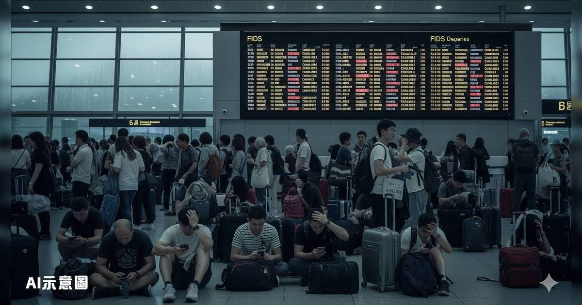 8號風球狂襲｜機場百班航班突取消！旅客行程大亂點算好？