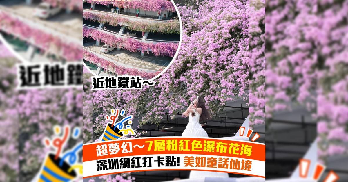 超夢幻7層粉紅色瀑布花海！深圳網紅打卡點 美如童話仙境