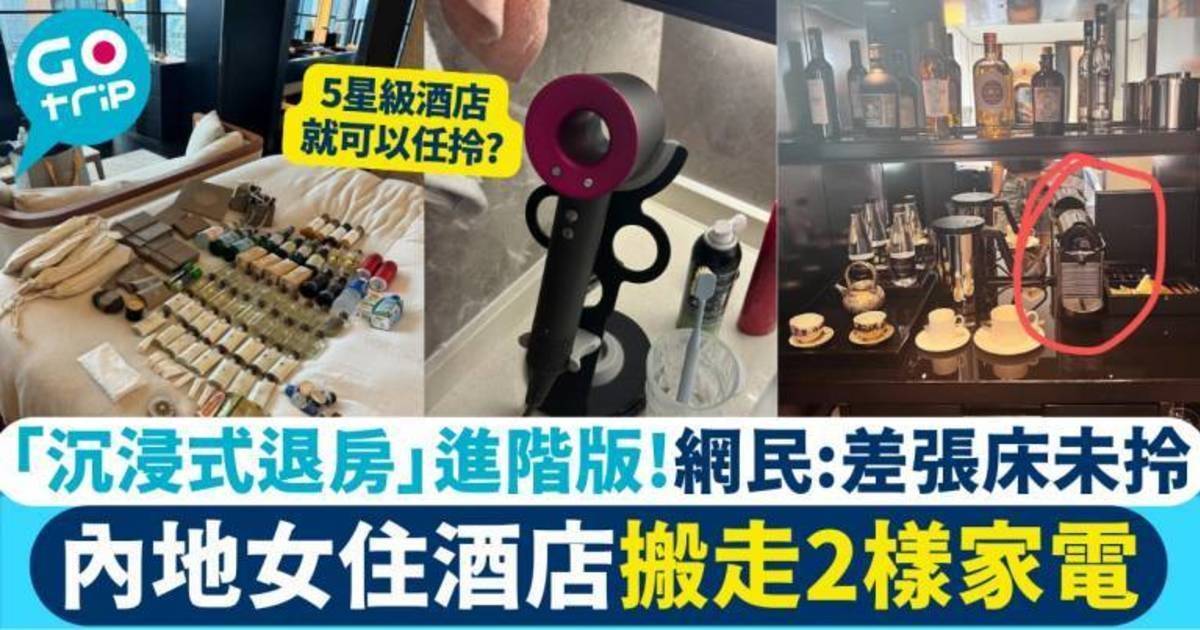 內地女住5星級酒店「沉浸式退房」超狂搬走2樣家電　網民：旅行定入貨?
