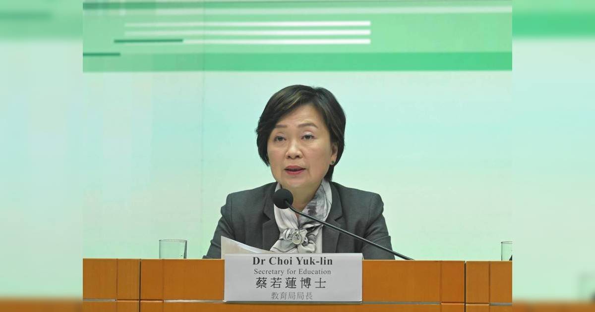教育局公布中小學生最新尋短及離世數據令家長震驚 蔡若蓮回應學童輕生