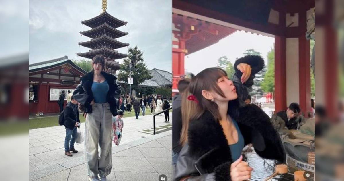 林明禎遊日狂影靚相｜淺草寺轉圈拜神超可愛 網民盛讚身材玲瓏浮凸！