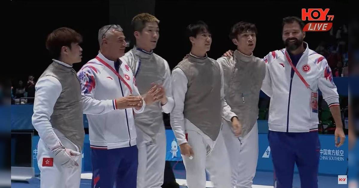 全運會｜港隊男子花劍隊創香港劍壇歷史 首奪全運劍擊金牌