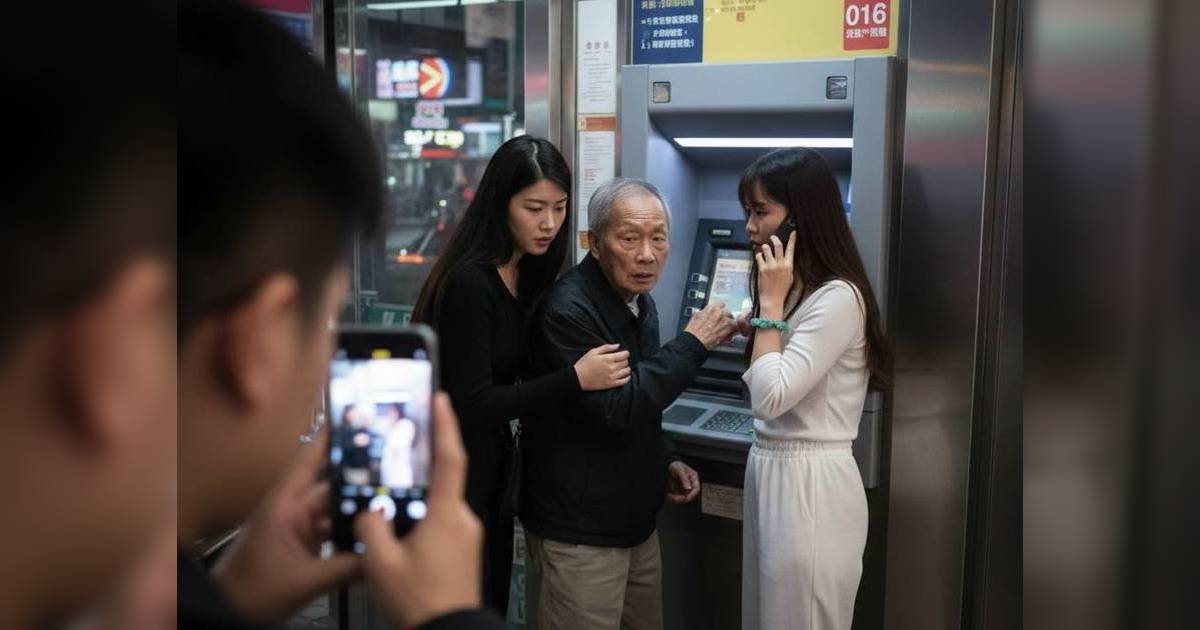 黑白2女傍住阿伯ATM撳錢！「1個動作」極可疑 網民擔憂：桃色騙案？