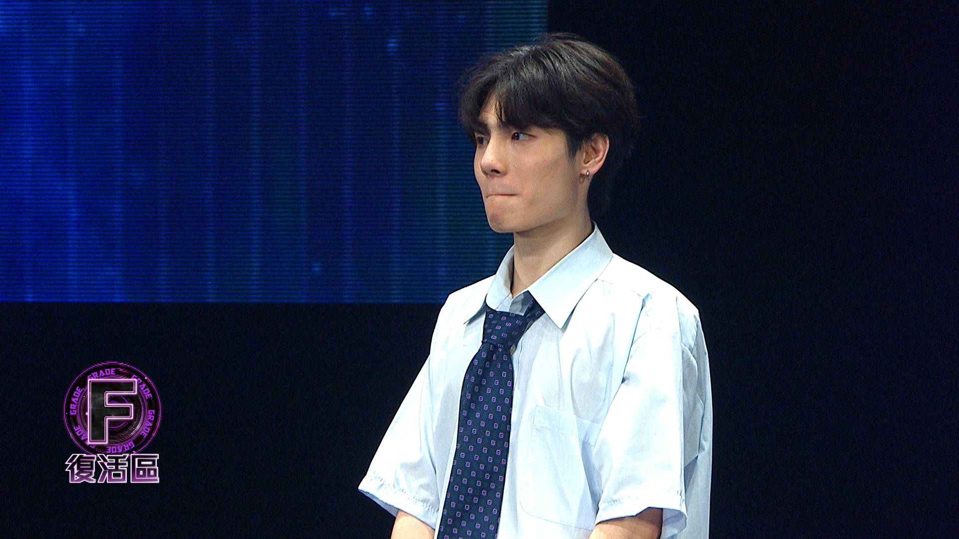 全民造星vi viutv 50號參賽者Azahon最後跌入復活區。(圖片來源:ViuTV)