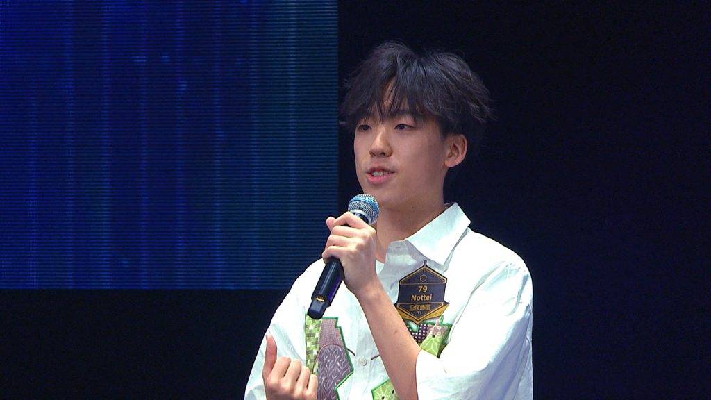 全民造星vi viutv 79號參賽者Nottei喜愛表演以及喜愛台下有人為自己歡呼的感覺。(圖片來源:ViuTV)