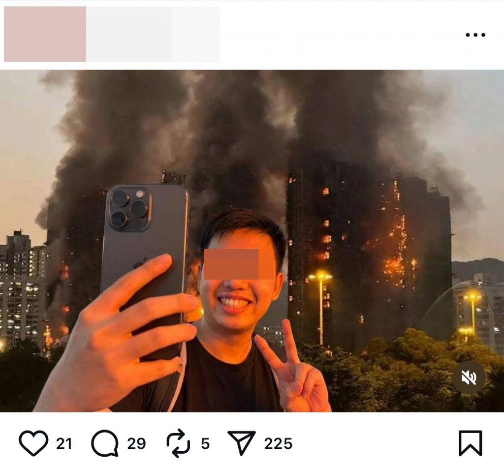 kenny 大埔宏福苑火災 網民紛紛怒斥Kenny毫無人性踩死者抽水(圖片來源:IG圖片)