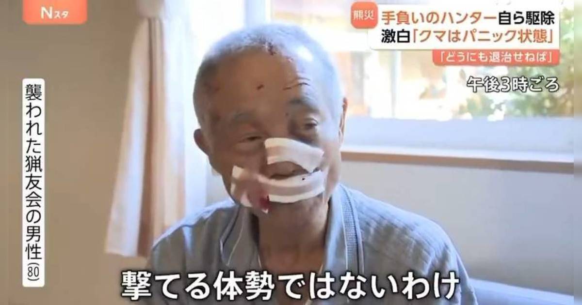 日本熊災蔓延｜80歲獵人遭1.5米野熊突襲！臉被咬傷下一舉絕地反殺