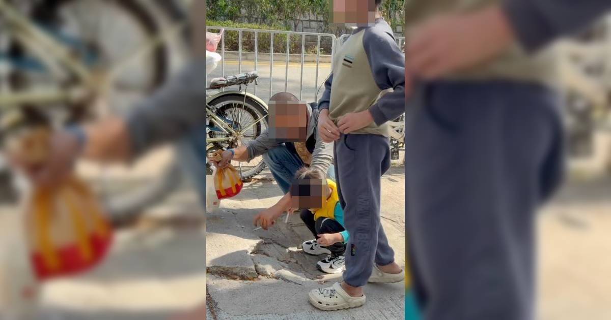 3歲童街頭熟練吸煙影片瘋傳 家人公然教點煙 被途人喝止5字回應 網民籲報警