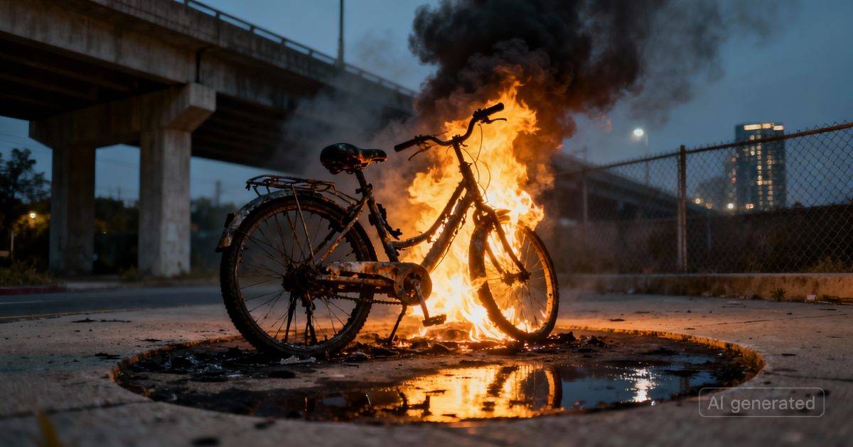 屯門3少年疑縱火燒單車 圍觀叫囂「愈燒愈大」網民震怒