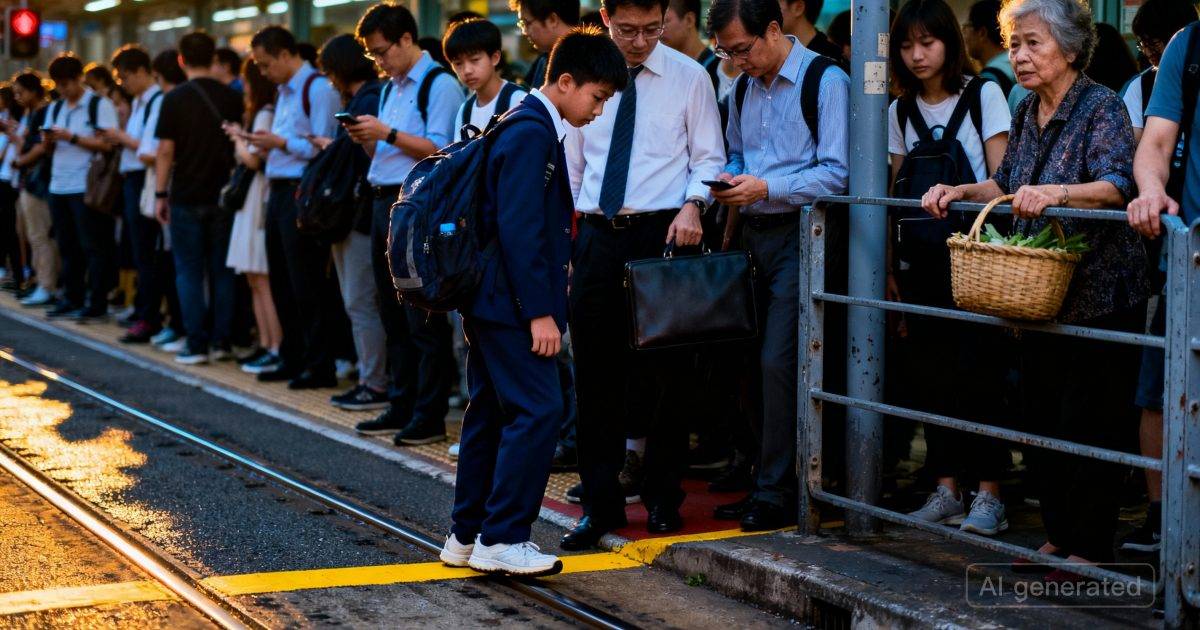 天水圍銀座站過路處淪陷｜繁忙時間人疊人逼出馬路 長者驚呼：曾見人被推落路軌！