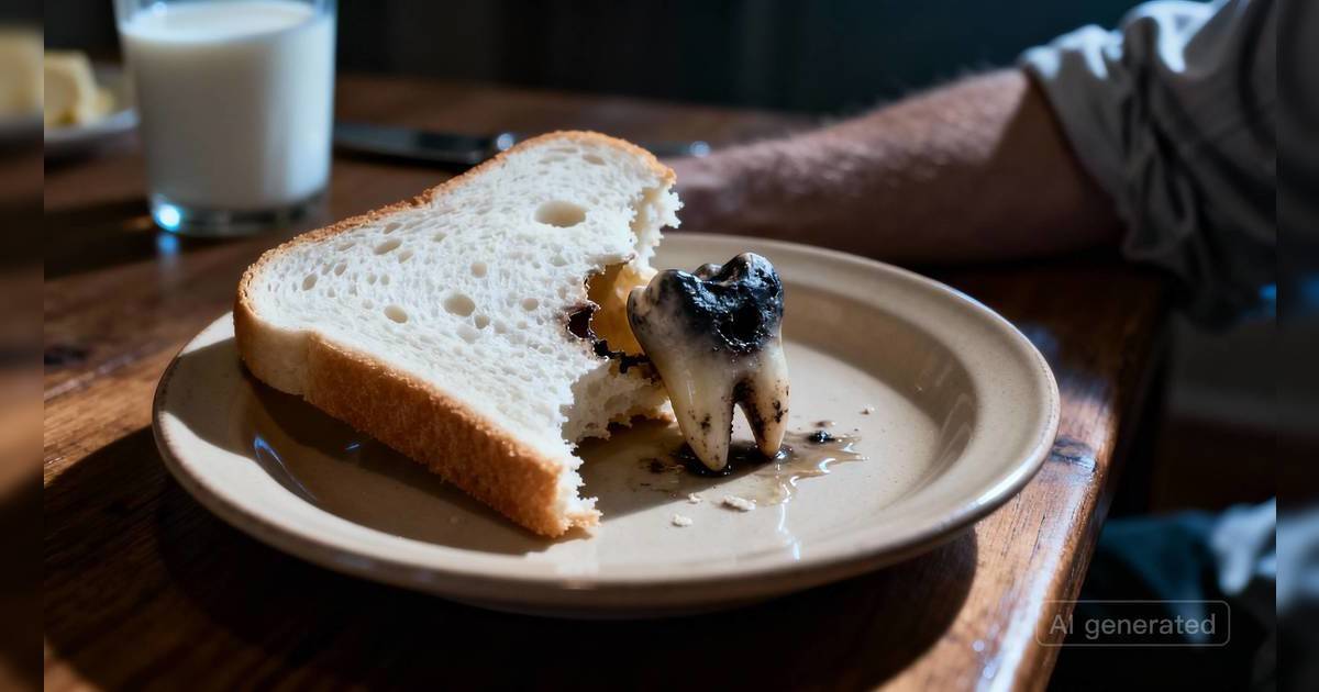 美心吐司食出黑蛀牙！｜家人早餐咬到硬物嚇到嘔 網民驚呼：成世有陰影！