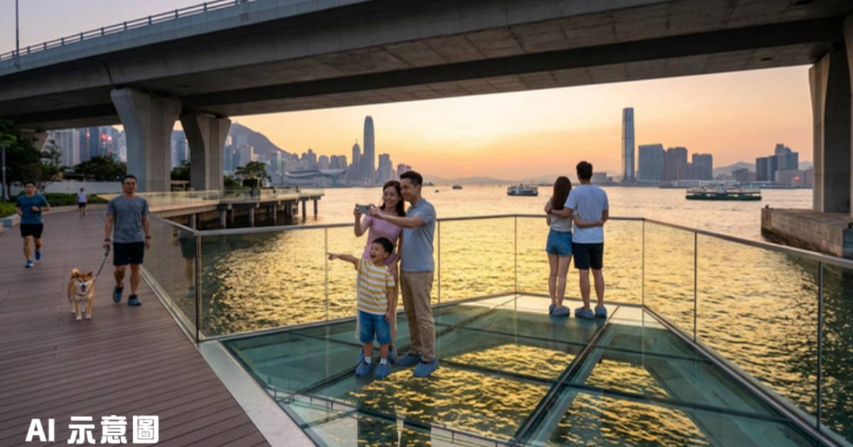 港島13公里海濱長廊今全線貫通｜北角東岸板道啟用 玻璃觀景台成焦點