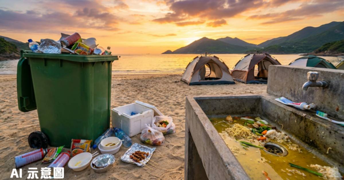 鹹田灣露營地淪陷｜沙灘變垃圾崗 公廁驚現大量排泄物 網民震驚