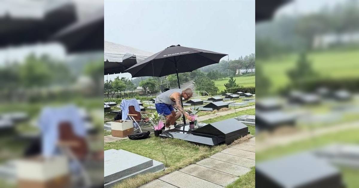 網民墓園偶遇具俊曄｜元旦仍落寞擦碑悼大S 每日作畫緬懷愛妻！