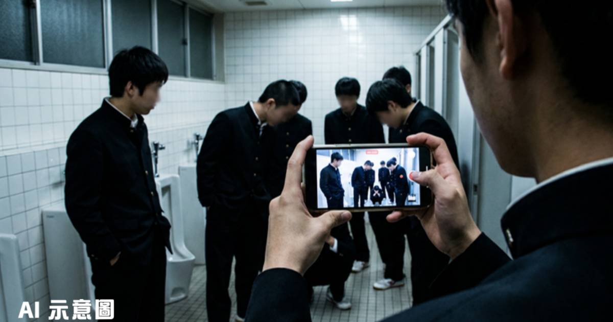 日本高中男廁霸凌影片瘋傳 拳打腳踢畫面億次點擊