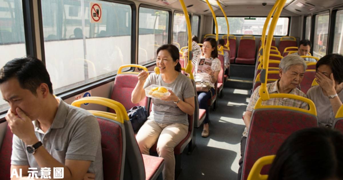 九巴大媽公然歎榴槤惹議｜翹晒腳望風景Chill爆食榴槤 網民教路多招反擊