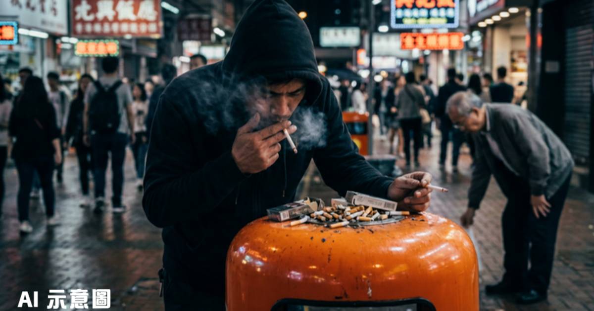 旺角男子街頭極速吸煙｜10分鐘吸完兩包 網民震驚