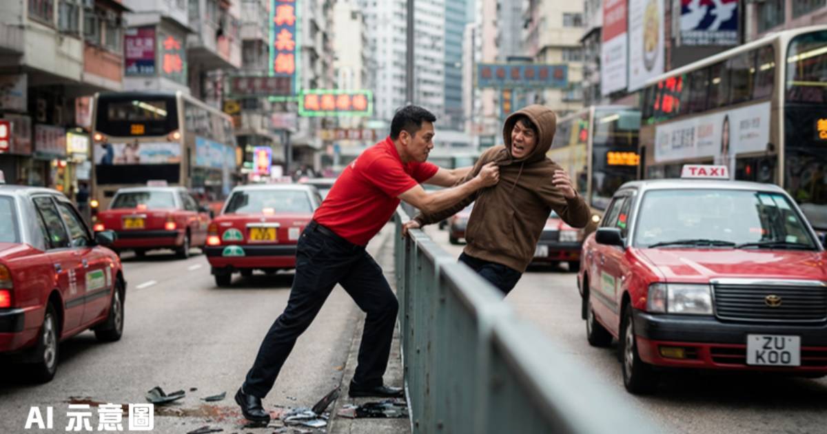 旺角啡褸男疑偷酒跨欄逃跑｜職員手持玻璃瓶狂追 馬路激戰結局震撼