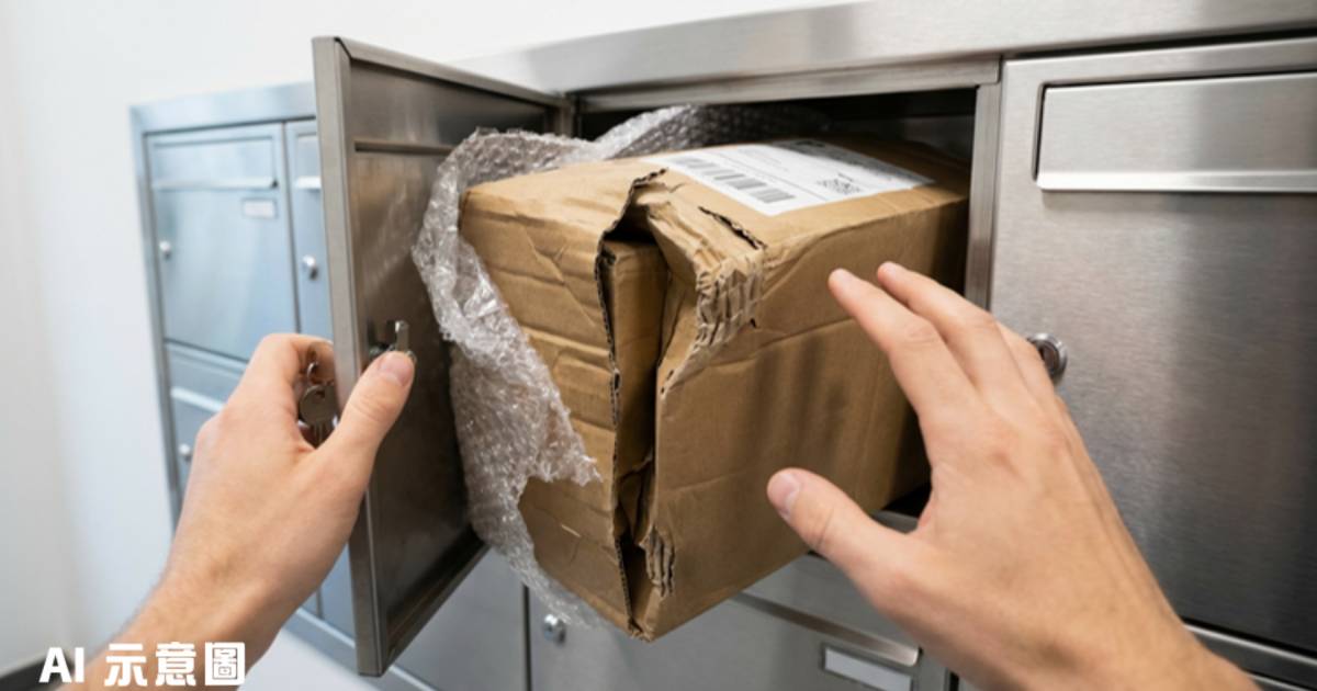 海外特快專遞遭郵差暴力對摺塞信箱｜女生崩潰：我件貨無啦