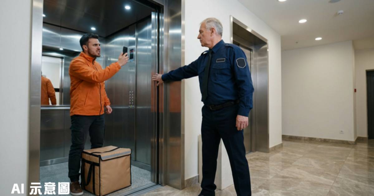 外賣員大戰屋苑保安狂爆粗「X你老X」｜因一件事驚動警方到場