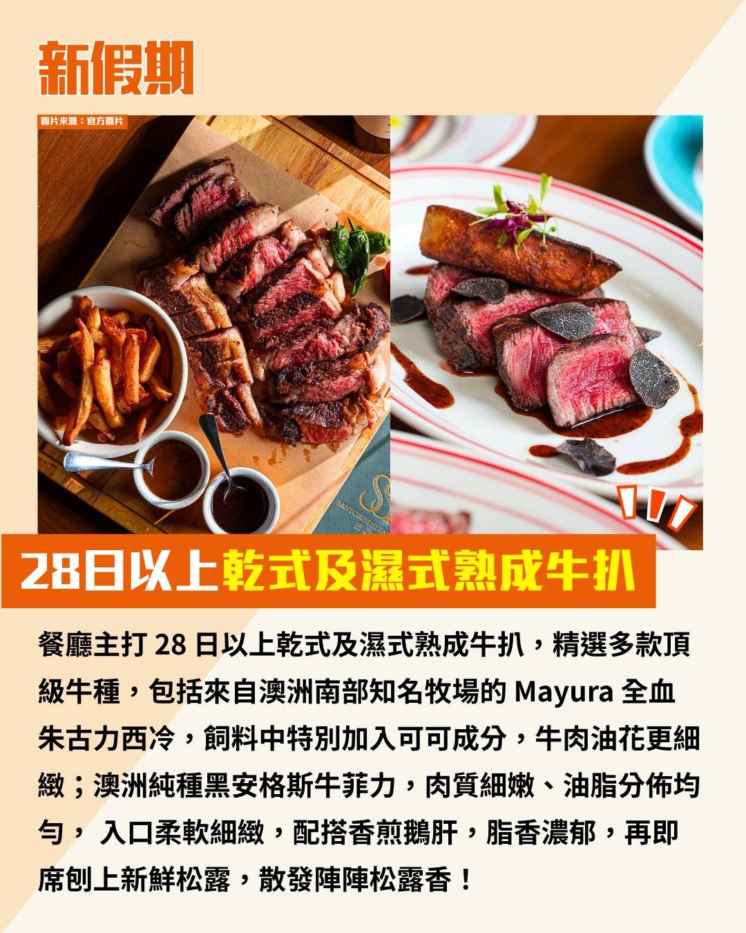 熟成牛扒 (圖片來源:官方圖片)