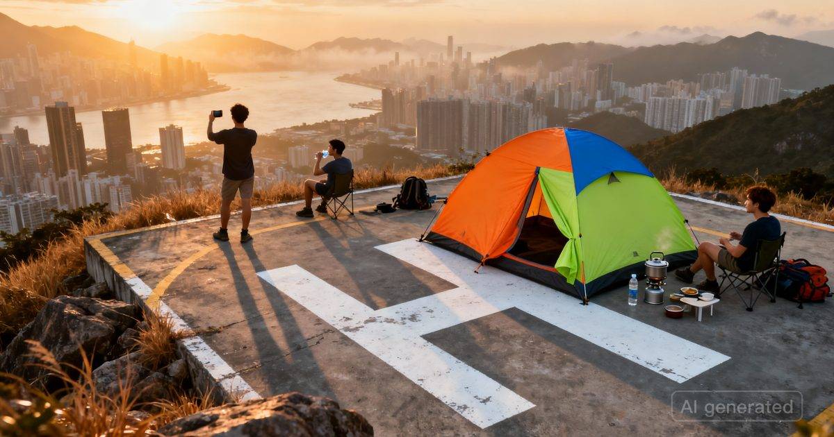 內地客攻陷飛鵝山停機坪｜違法紮營被勸反駁「只是玩玩」網民怒轟：阻住救人！