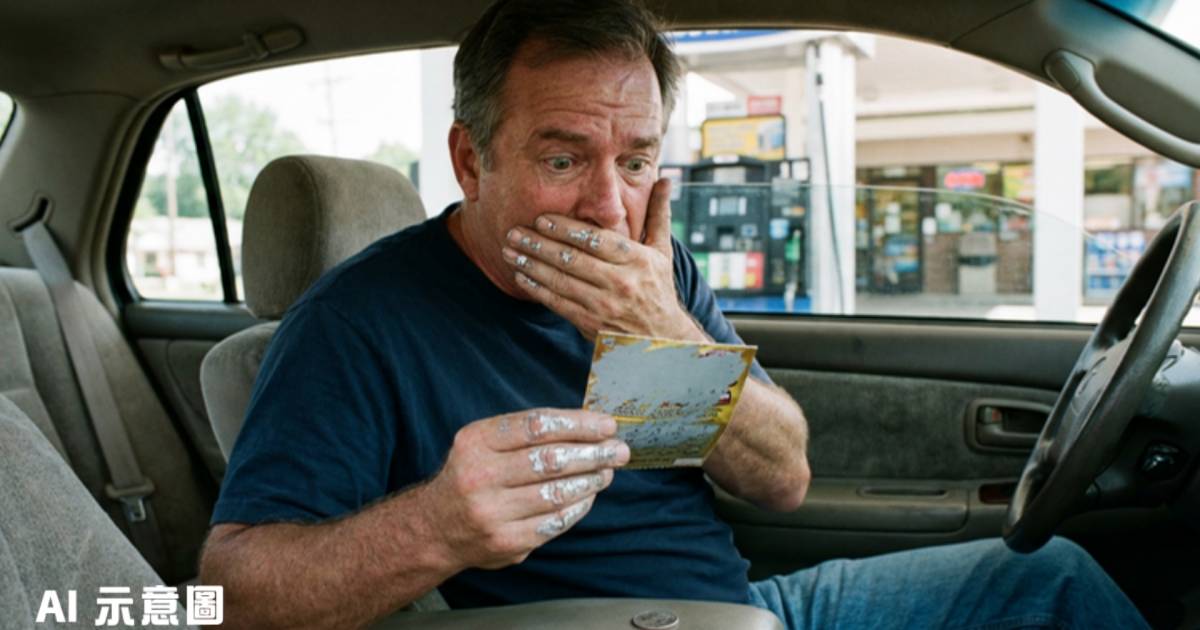 53歲男加油站隨手買刮刮樂｜20美元變1560萬 中獎瞬間不敢置信