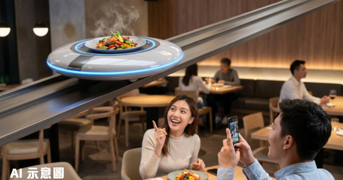 深圳餐廳「飛碟送菜」爆紅｜軌道直送餐點顛覆用餐體驗