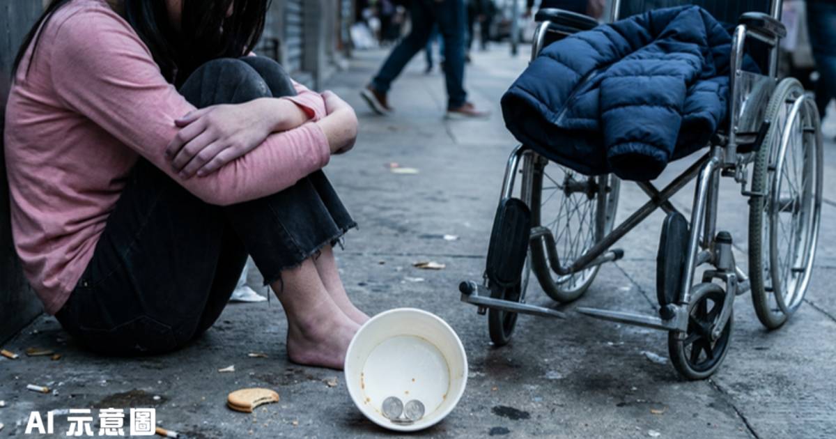 旺角輪椅女帶女童寒冬行乞｜目擊者揭收錢手法如釣魚 網民怒轟虐兒