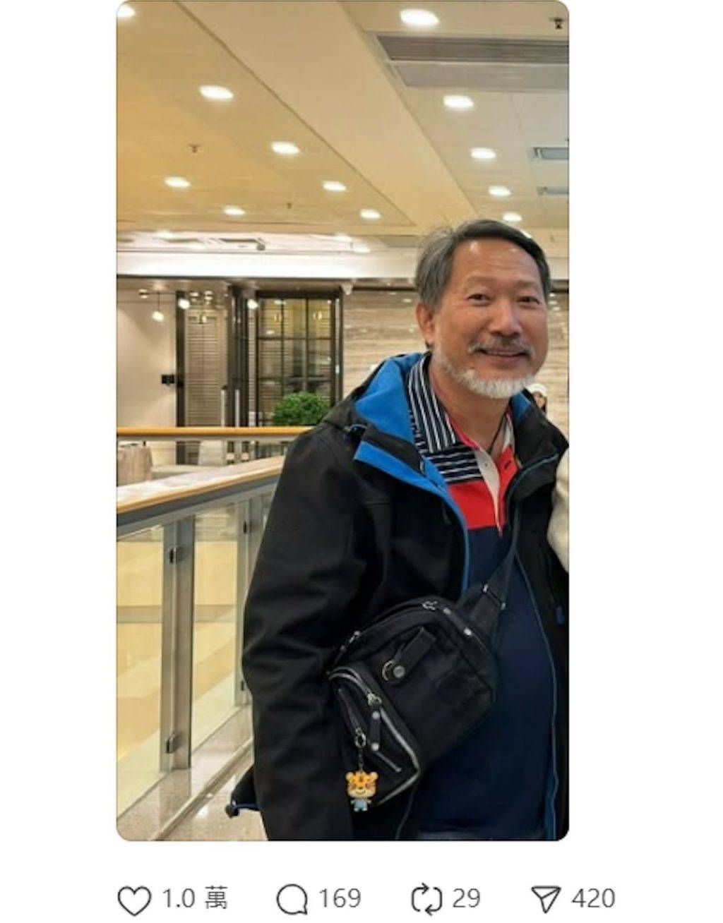 黃文標 尋秦記 有網民在Threads分享約一年前在商場偶遇黃文標的經歷(圖片來源:threads)