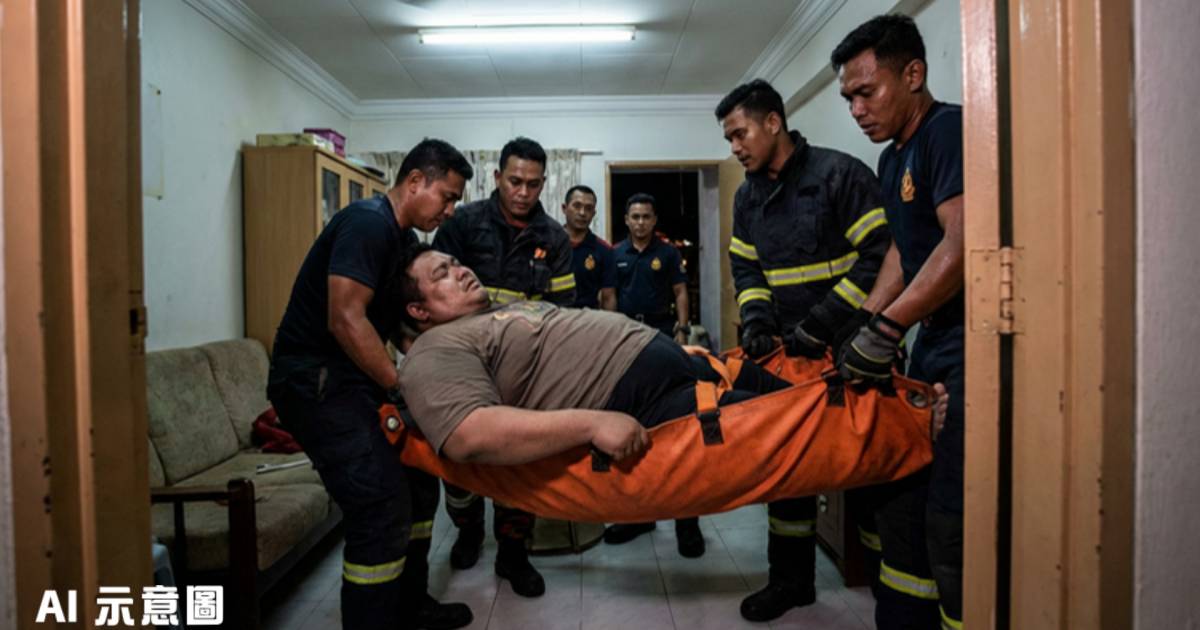350公斤男教師倒浴室｜8名消防員花20分鐘搬出 意外原因曝光