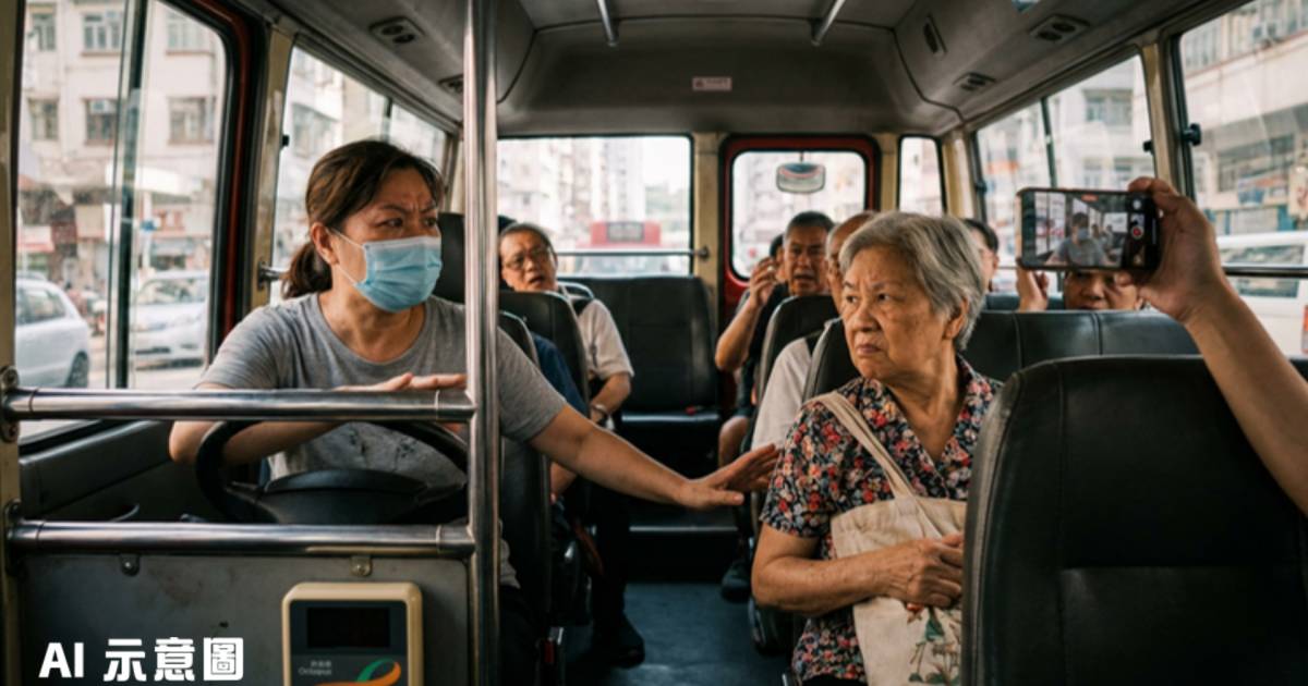 紅Van司機為「留位客」逼婆婆讓座惹眾怒｜拒開車反嗌「你影響我情緒」網民怒轟留位文化