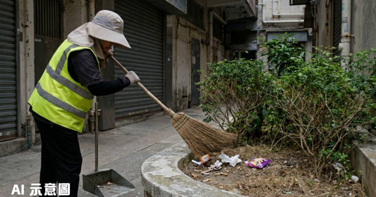 清潔女工舉起掃把 下秒動作港人「眼都突埋」｜網民炮轟：唔怪得咁多老鼠