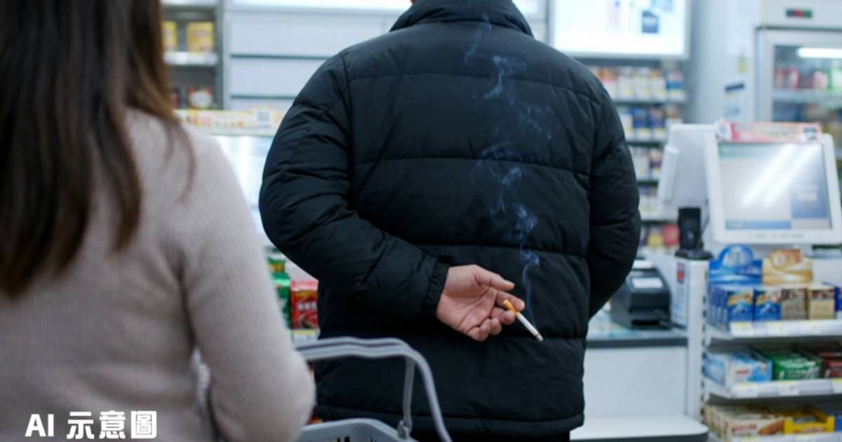 港女便利店遇男子手夾燃煙排隊｜「佢爭啲辣到我」網民怒轟犯法