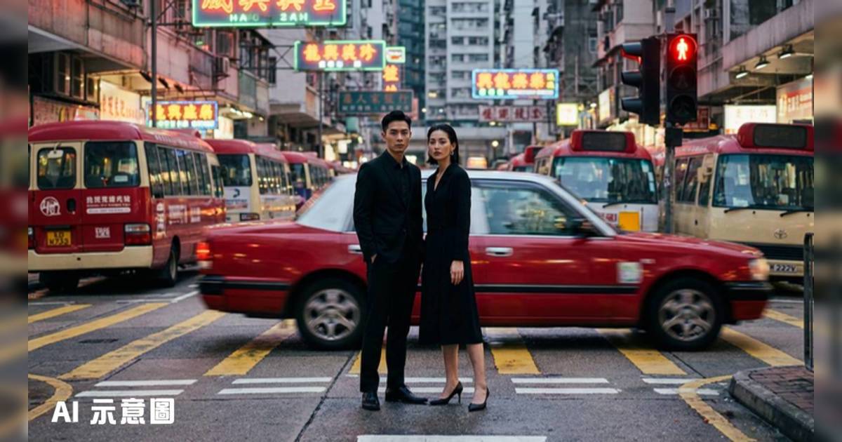 旺角兩男女站馬路中央拍照｜紅燈繼續企原地 網民嘲「影遺照」