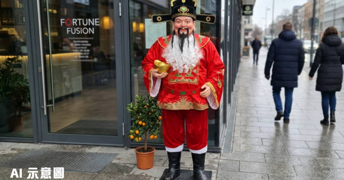 聖誕老人假扮財神爺穿崩｜濃密白鬍鬚配紅絨褲 網民笑稱「社畜」