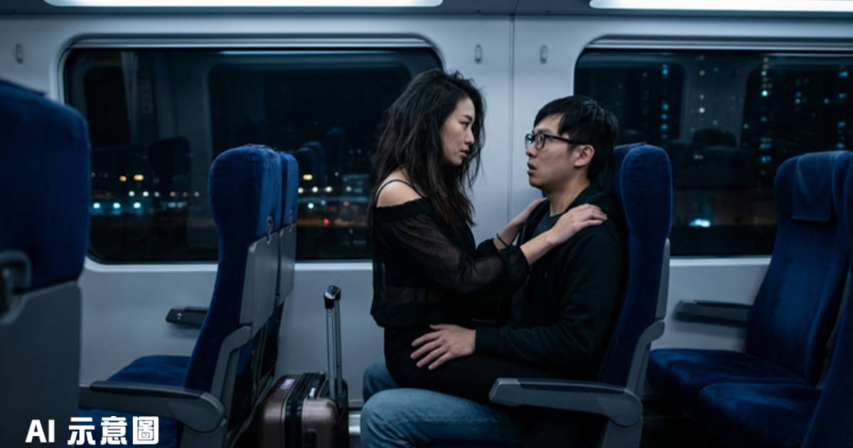 港鐵機場快綫激吻男女｜女方騎上去忘我擁吻 突爆1句話場面尷尬大