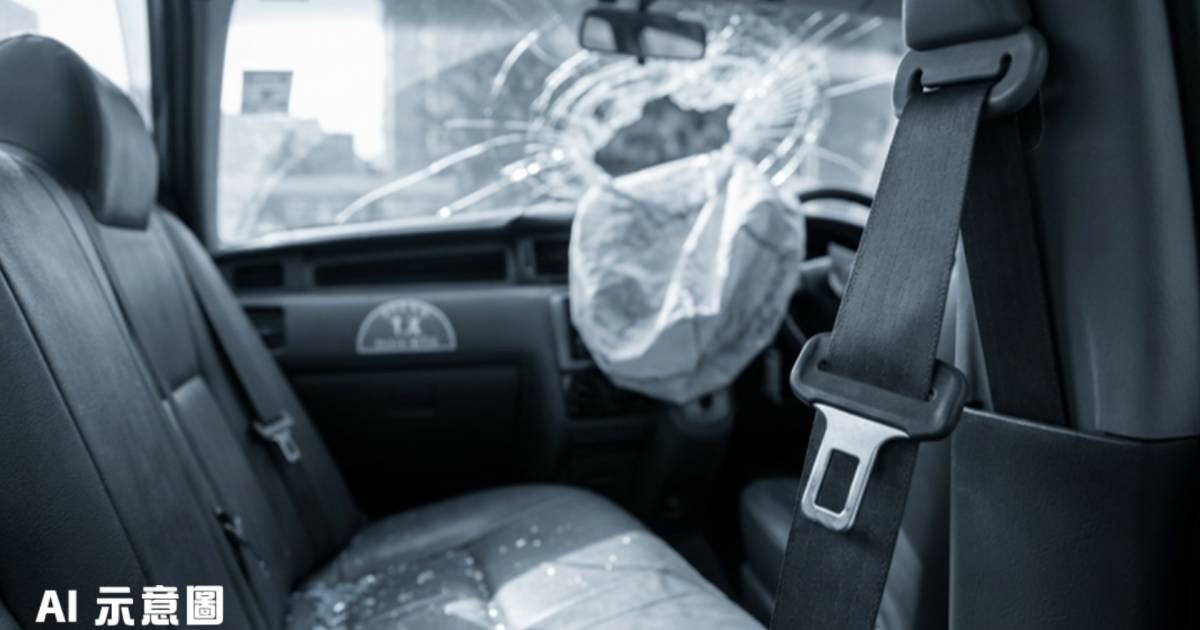 27歲男乘客疑沒扣安全帶｜北大嶼山公路的士撞工程車 頭撞爆玻璃趴車頭亡